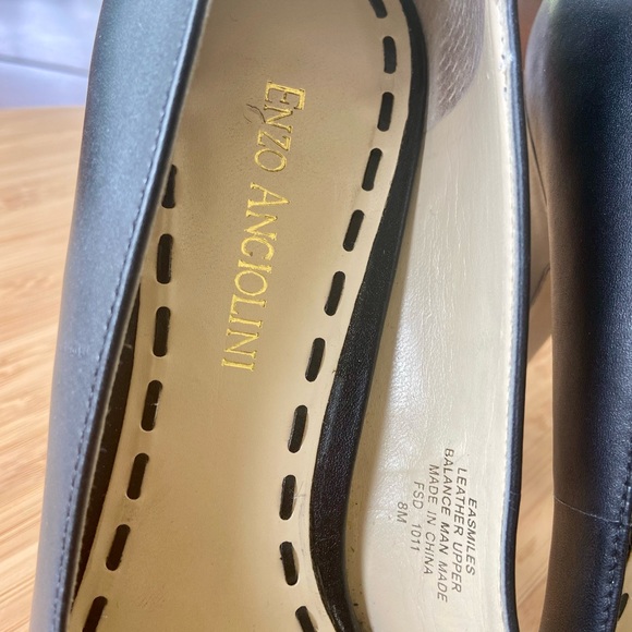 Black Leather Enzo Angiolini Platform Heels-8M - Picture 7 of 13